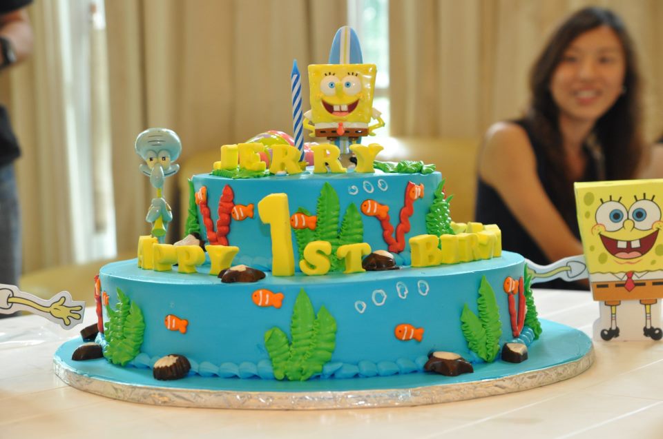 spongebob 1st birthday background