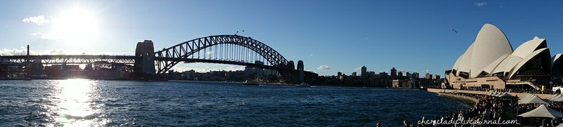 Lovely view of Sydney Harbour Bridge & Sydney Opera House from Sydney Circular Quay.